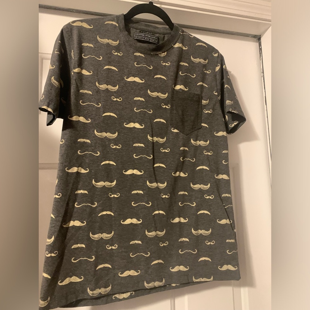 Boys size small Counter Intelligence mustache shirt